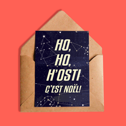 Carte | Ho, Ho, H'Osti c'est Noël!