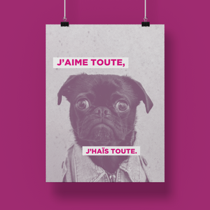 Affiche | J'aime toute, j'haïs toute