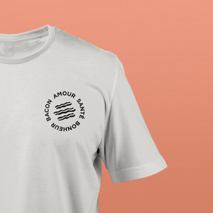 T-shirt | Amour, santé, bonheur & bacon